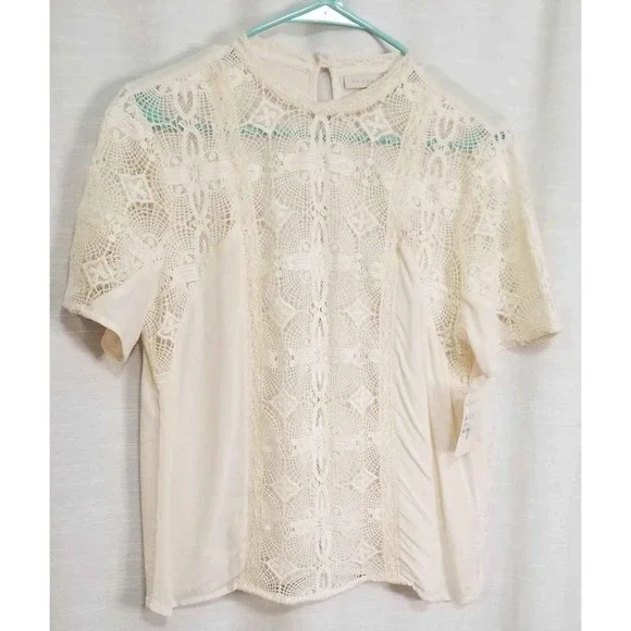 New! Gorgeous antique lace button back blouse by Hinge. - Picture 4 of 9